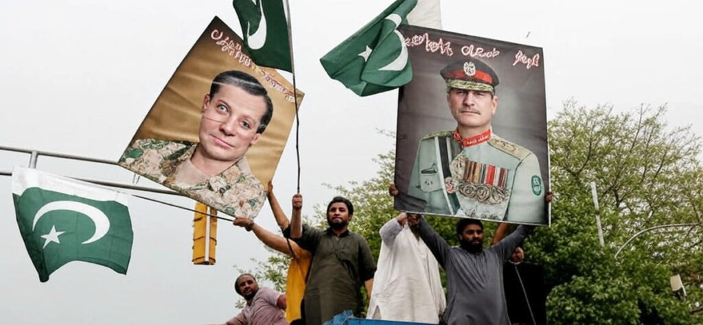 A vivid illustration of the India-Pakistan diplomatic tension on May 31, 2025, at 10:47 PM PKT, featuring a divided scene: India’s saffron, white, and green flag beside a Brahmos Missile on one side, and Pakistan’s green and white flag with a peace dove on the other. A stormy sky looms above, while a glowing social media interface below highlights hashtags and posts, symbolizing the ongoing "informational warfare" in South Asia.