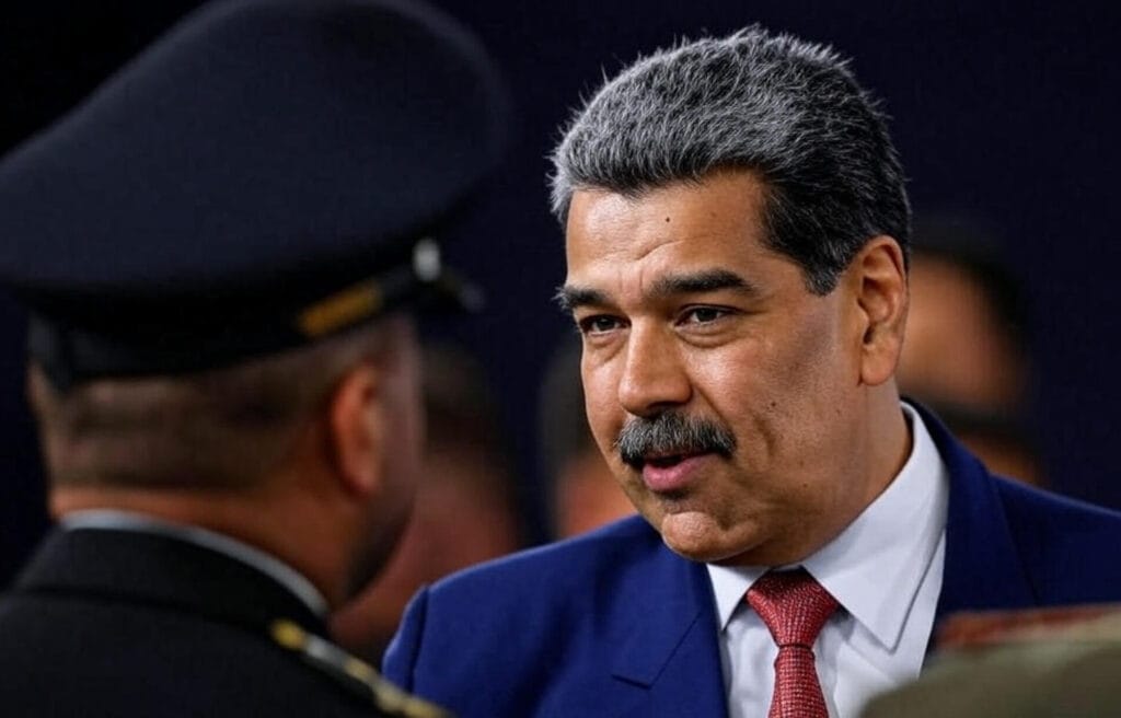U.S. President Donald Trump speaking at a podium with the CIA seal in the background, highlighting the authorization of covert operations targeting Venezuelan President Nicolás Maduro, amid naval deployments in the Caribbean and escalating U.S.-Venezuela tensions.